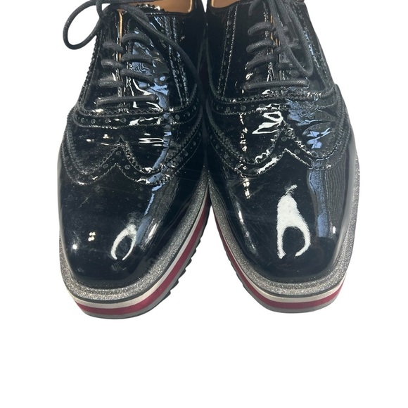 Johnston & Murphy Black and Red Platform Shoes - Picture 5 of 12